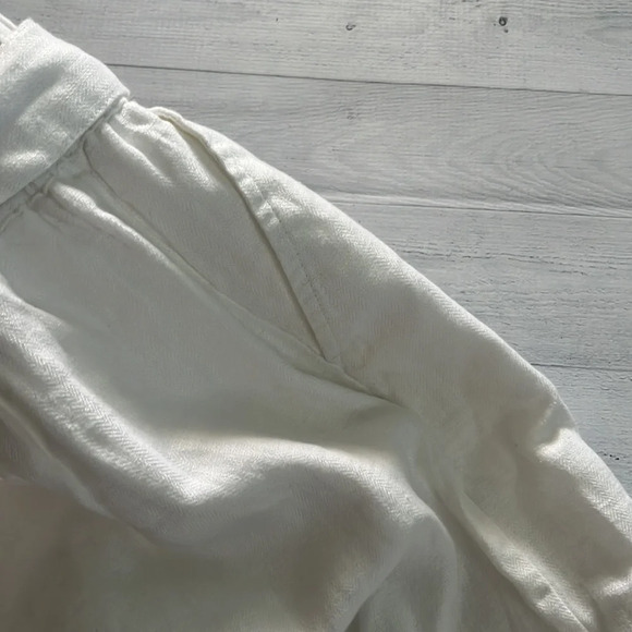 LOFT 100% Linen White High Waist Belted Skirt Size L - Picture 4 of 5